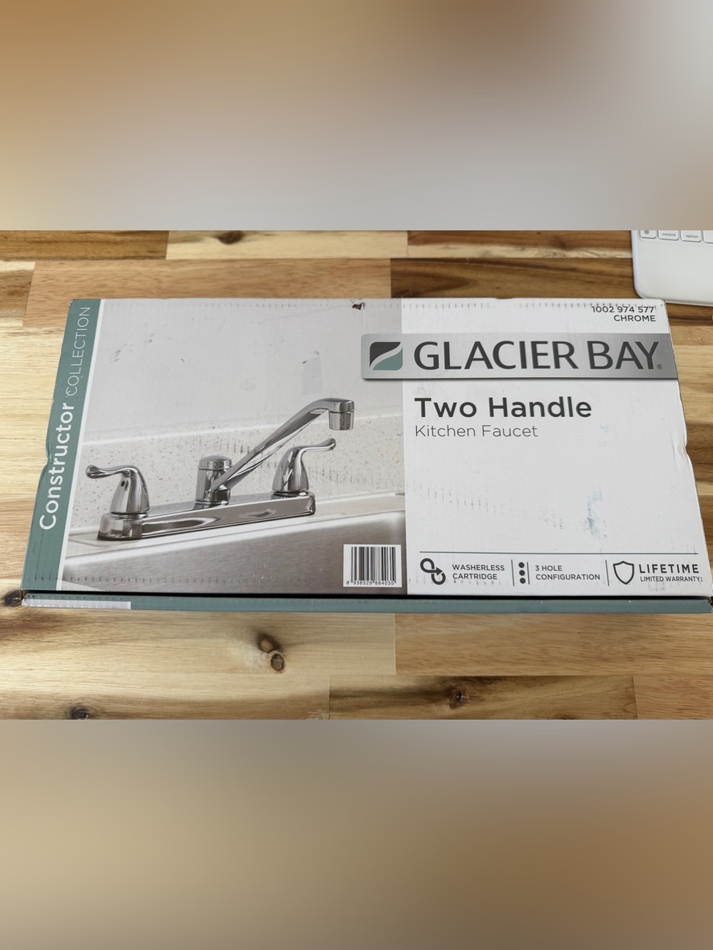New Glacier Bay Two Handle Kitchen Faucet with Side Sprayer - Chrome